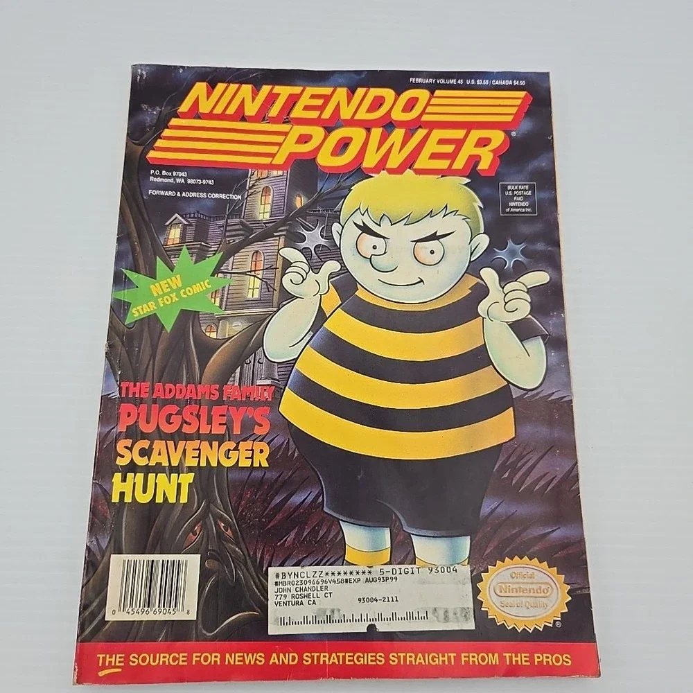 Nintendo Power Magazine Volume 45 February 1993‎ Addams Family